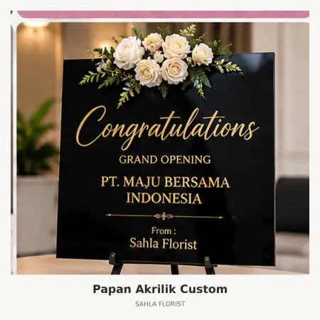 Papan Bunga Akrilik Kemiri